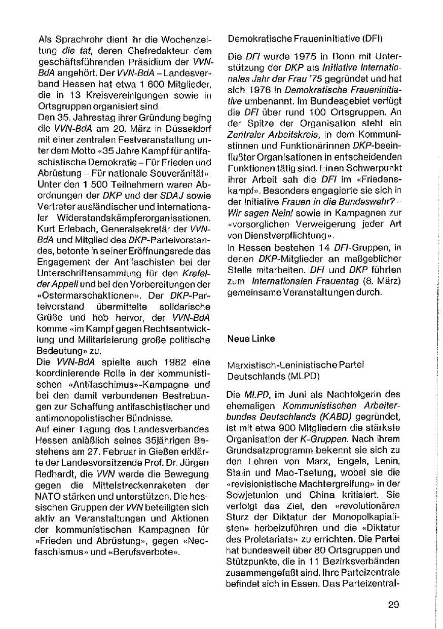 Seite 30 des Verfassungsschutzbericht 1982 Hessen