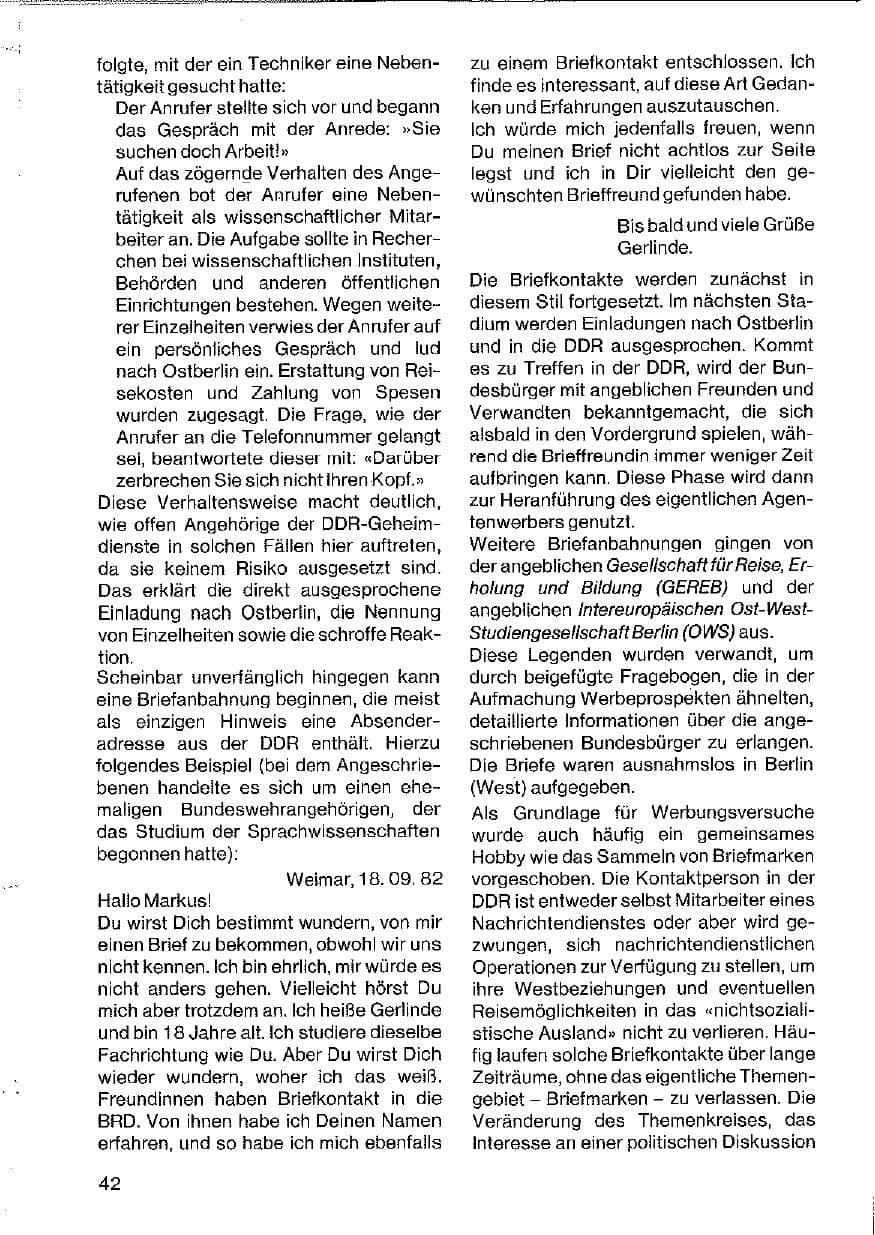 Seite 42 des Verfassungsschutzbericht 1982 Hessen