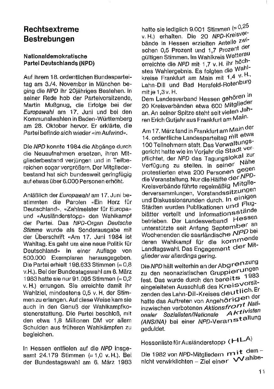 Seite 12 des Verfassungsschutzbericht 1984 Hessen