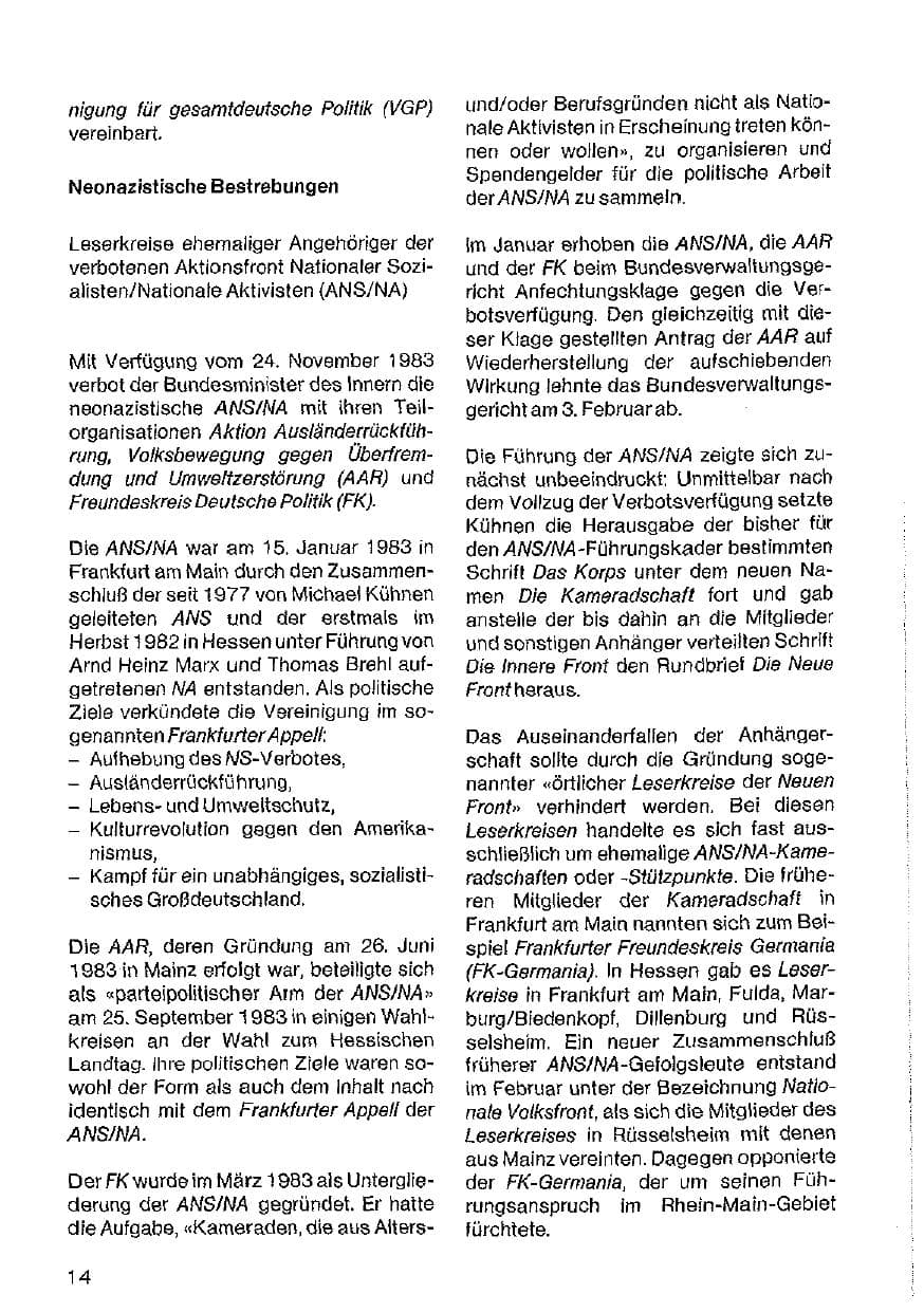 Seite 15 des Verfassungsschutzbericht 1984 Hessen