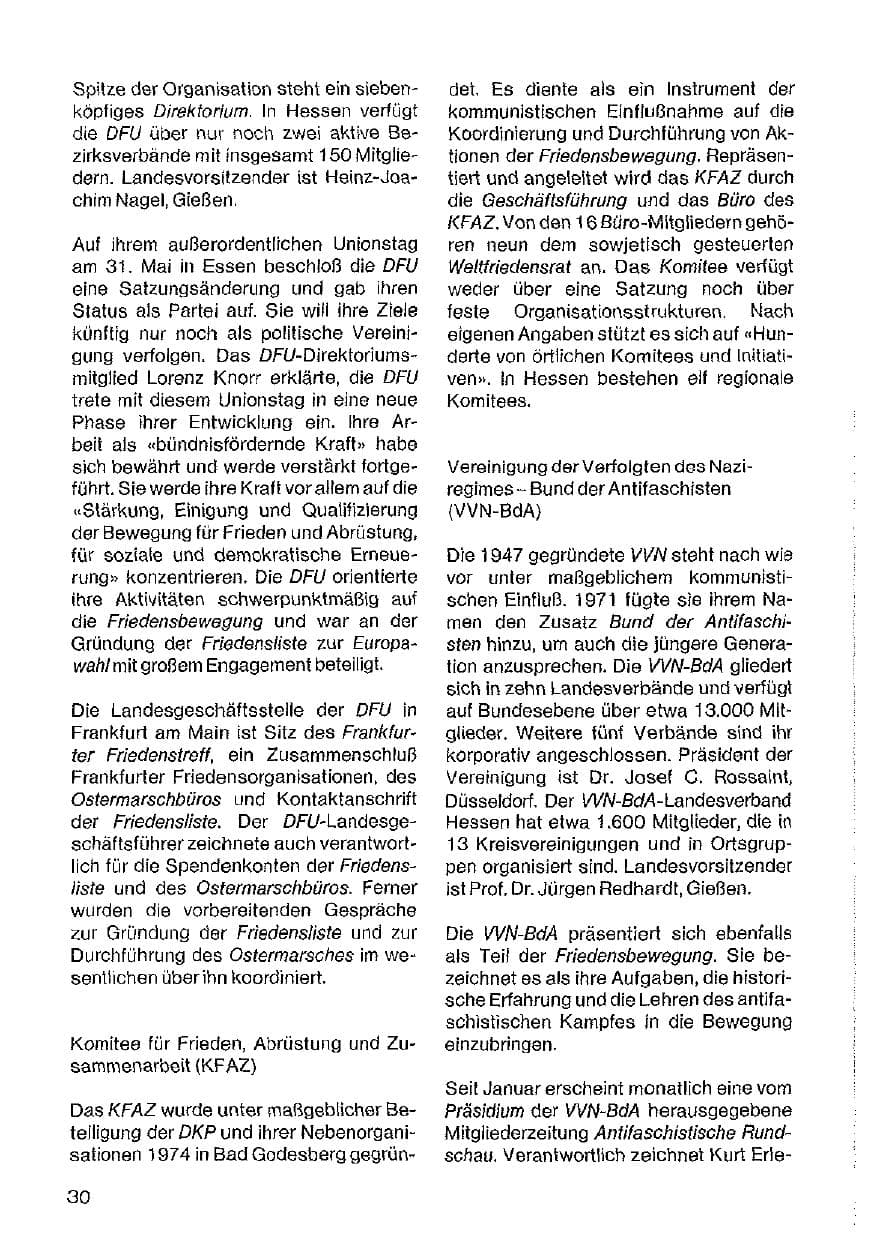 Seite 31 des Verfassungsschutzbericht 1984 Hessen