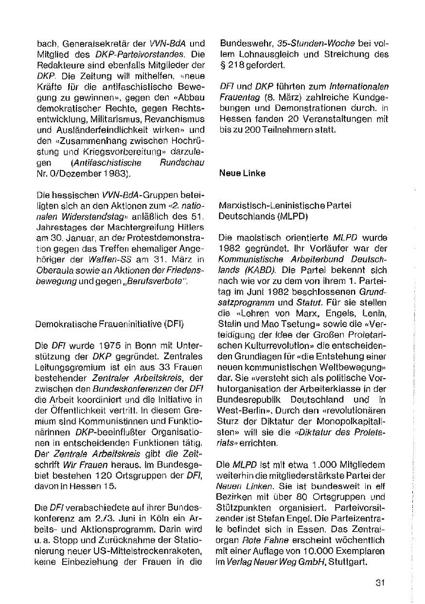 Seite 32 des Verfassungsschutzbericht 1984 Hessen