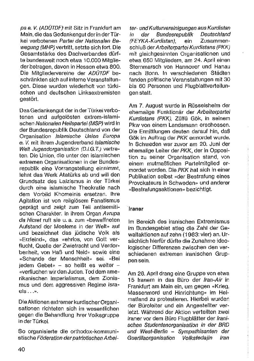 Seite 41 des Verfassungsschutzbericht 1984 Hessen