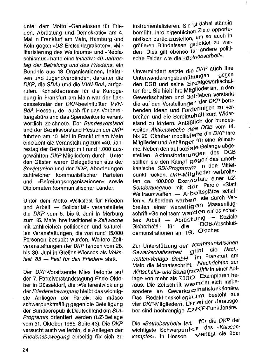 Seite 25 des Verfassungsschutzbericht 1985 Hessen