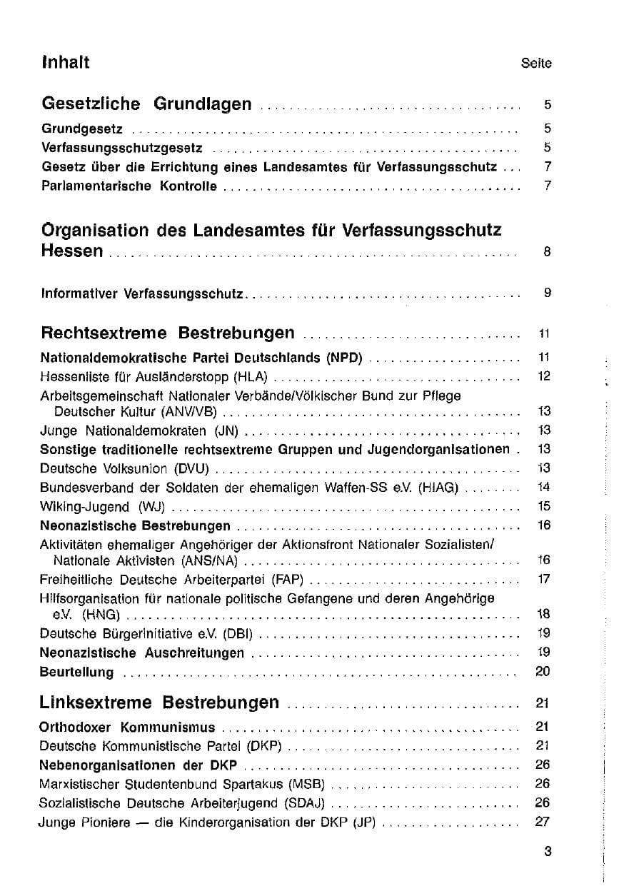 Seite 4 des Verfassungsschutzbericht 1985 Hessen