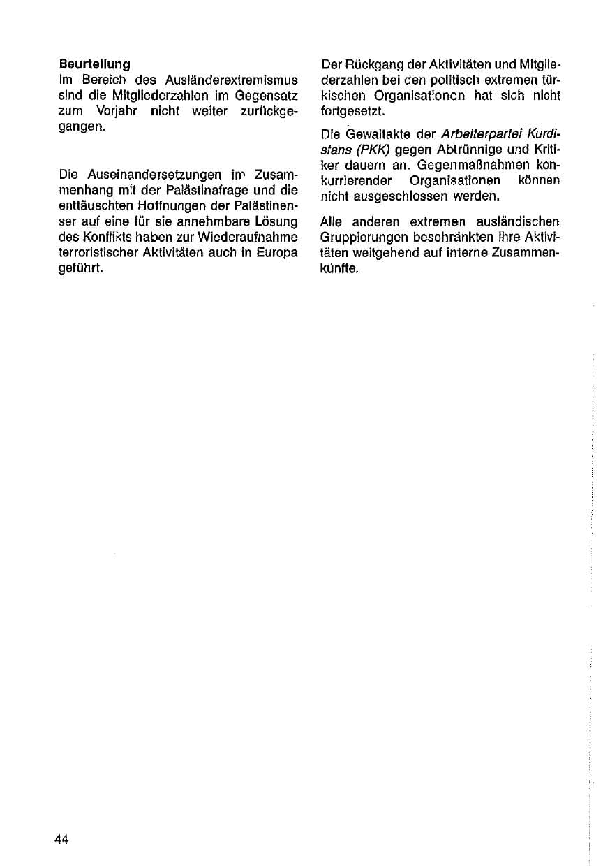 Seite 45 des Verfassungsschutzbericht 1985 Hessen