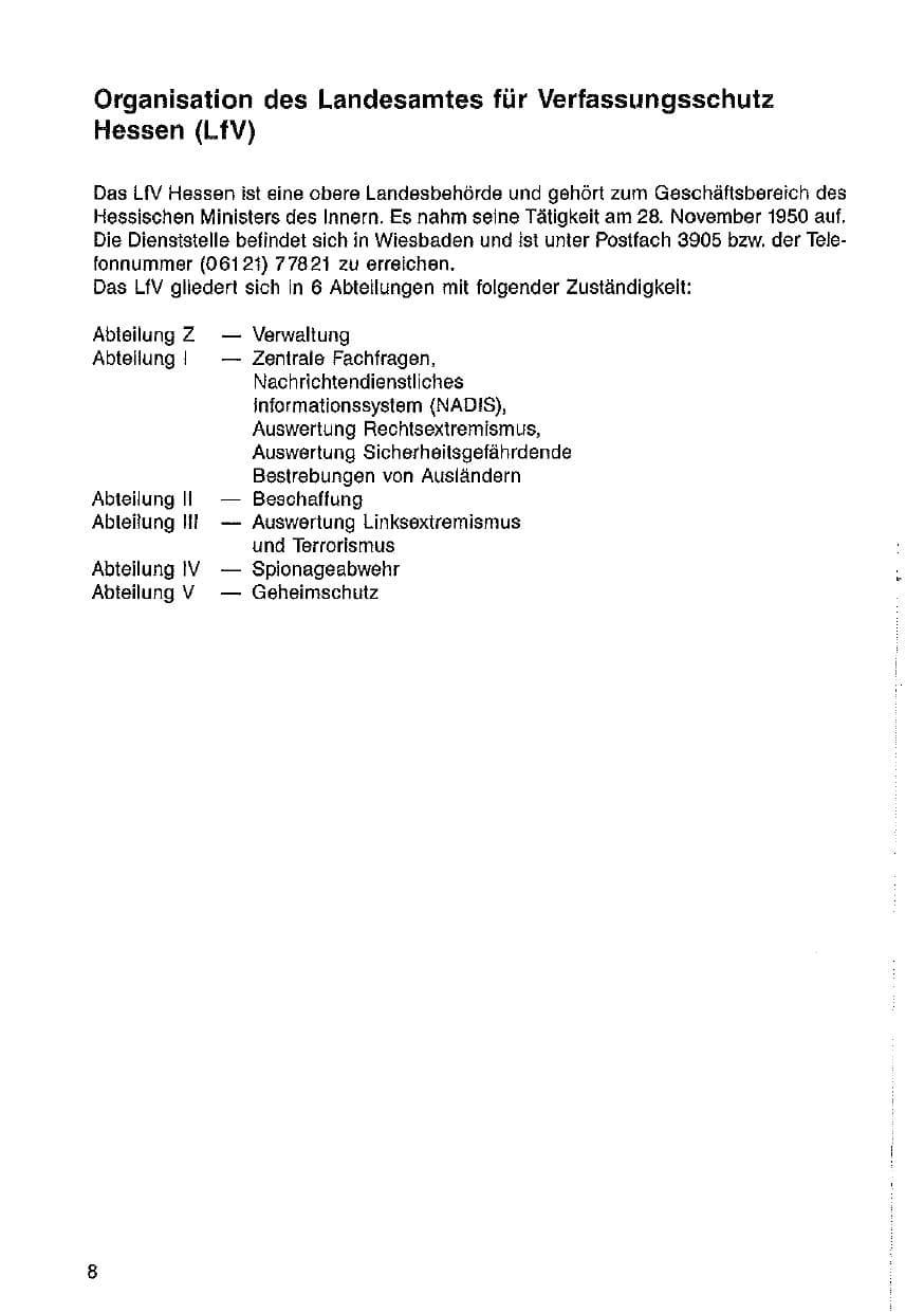 Seite 9 des Verfassungsschutzbericht 1985 Hessen