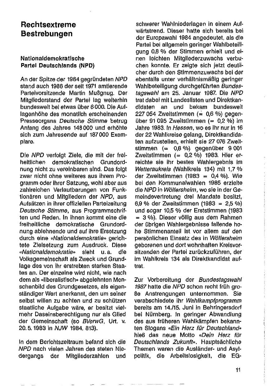 Seite 12 des Verfassungsschutzbericht 1986 Hessen