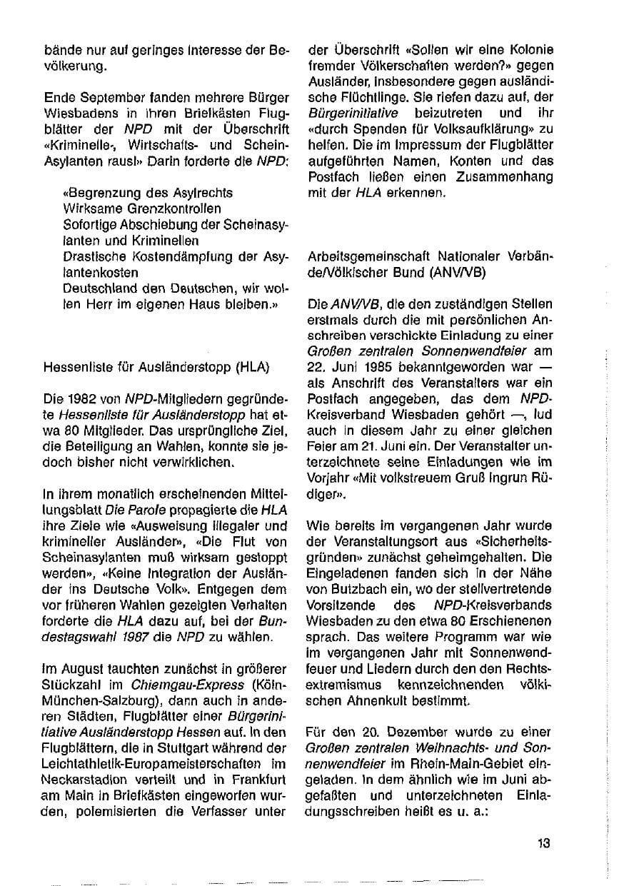 Seite 14 des Verfassungsschutzbericht 1986 Hessen