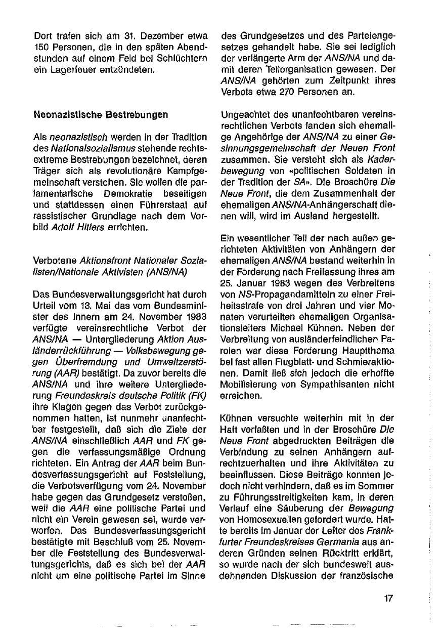 Seite 18 des Verfassungsschutzbericht 1986 Hessen