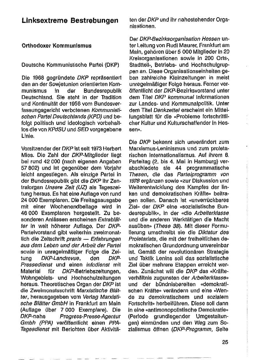 Seite 26 des Verfassungsschutzbericht 1986 Hessen
