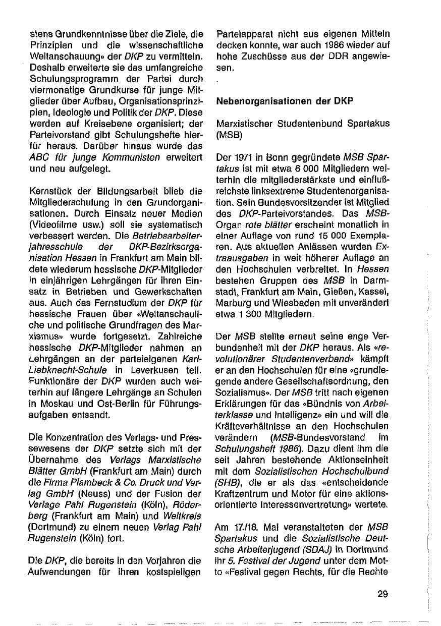 Seite 30 des Verfassungsschutzbericht 1986 Hessen