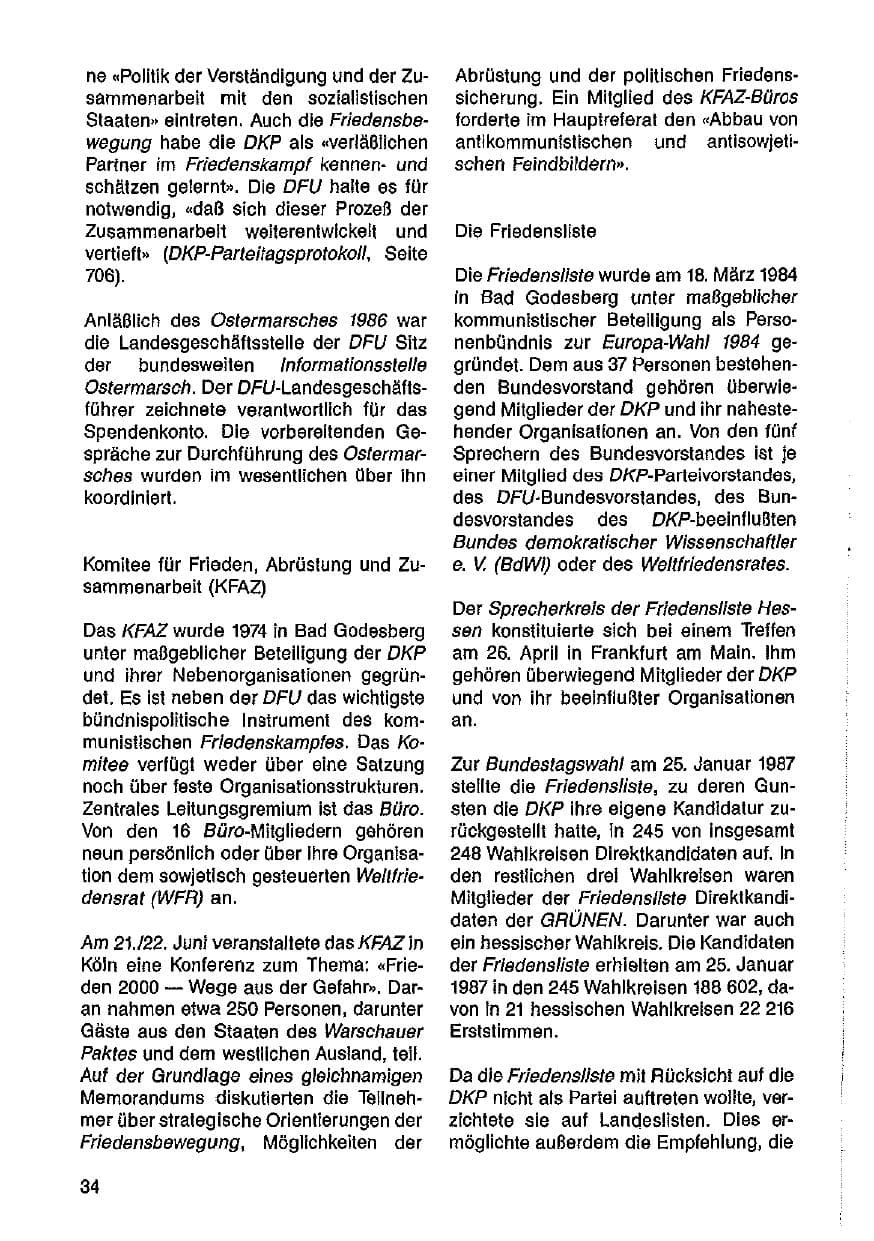 Seite 35 des Verfassungsschutzbericht 1986 Hessen