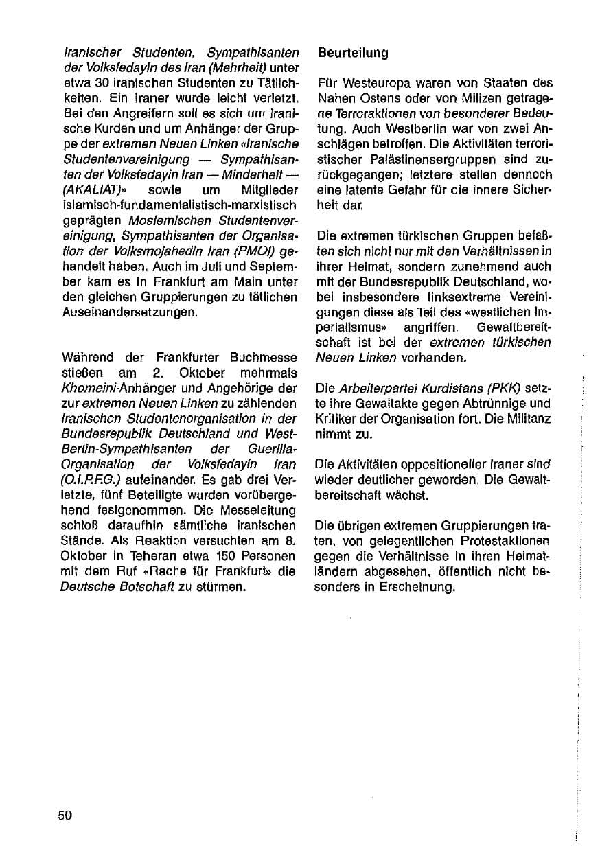 Seite 51 des Verfassungsschutzbericht 1986 Hessen