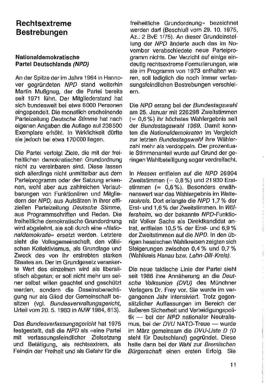 Seite 12 des Verfassungsschutzbericht 1987 Hessen