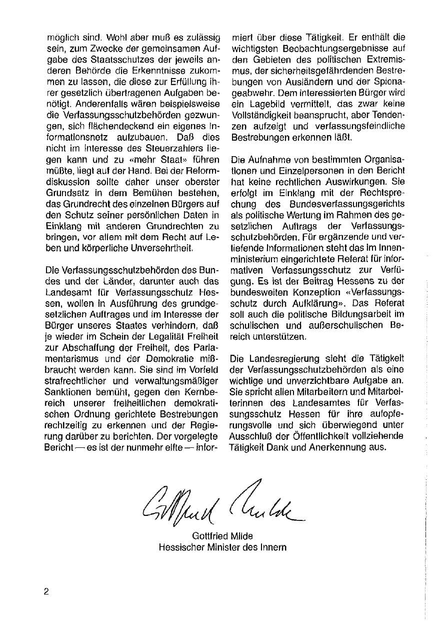 Seite 3 des Verfassungsschutzbericht 1987 Hessen
