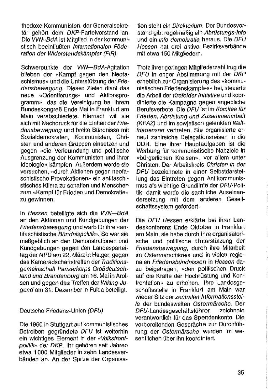 Seite 36 des Verfassungsschutzbericht 1987 Hessen