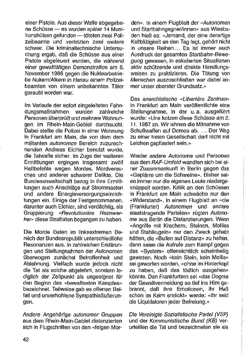 Seite 43 des Verfassungsschutzbericht 1987 Hessen