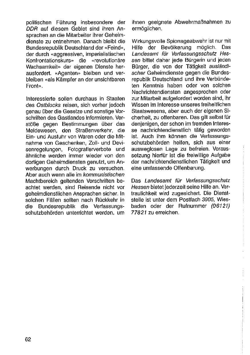 Seite 63 des Verfassungsschutzbericht 1987 Hessen