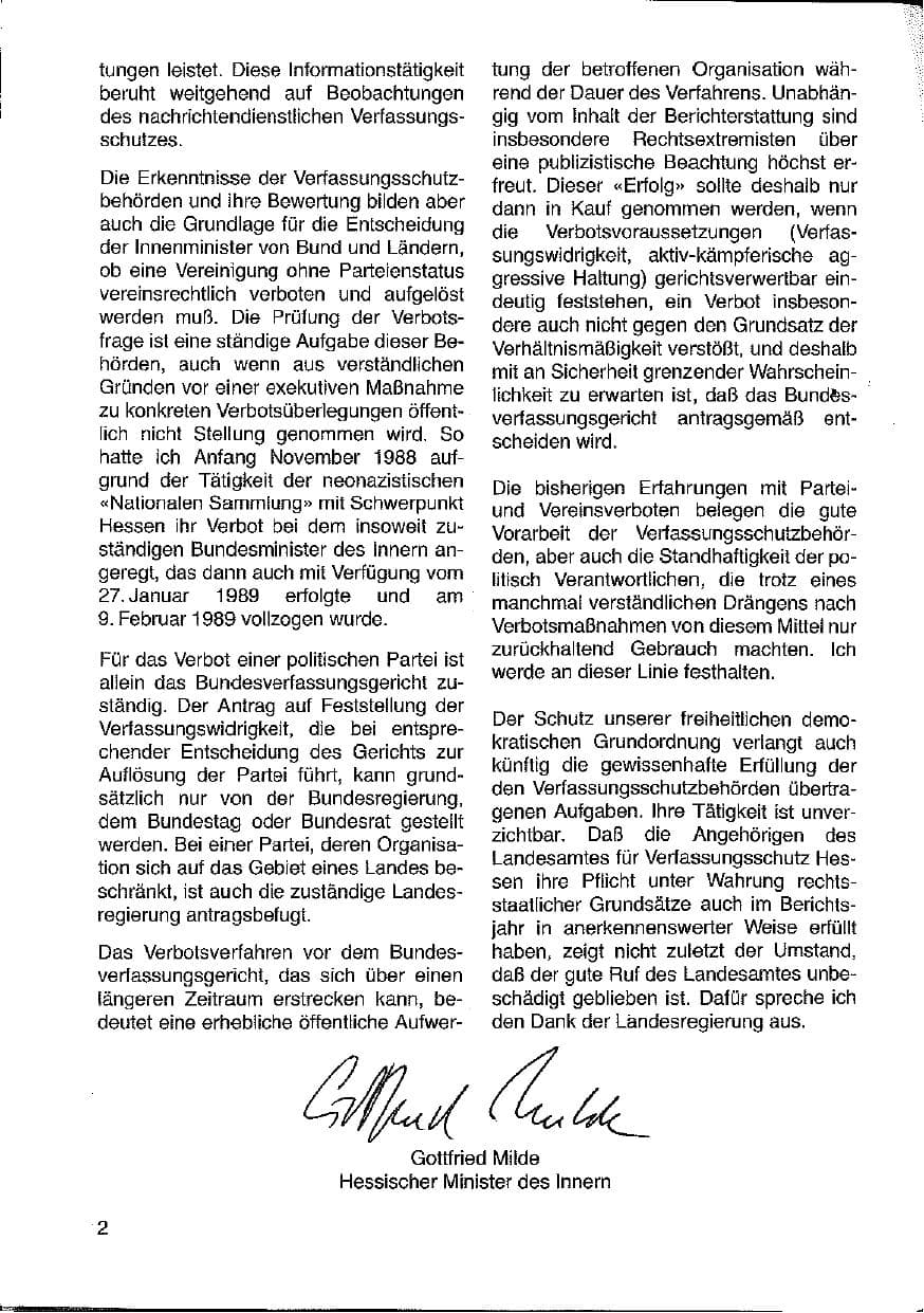 Seite 3 des Verfassungsschutzbericht 1988 Hessen