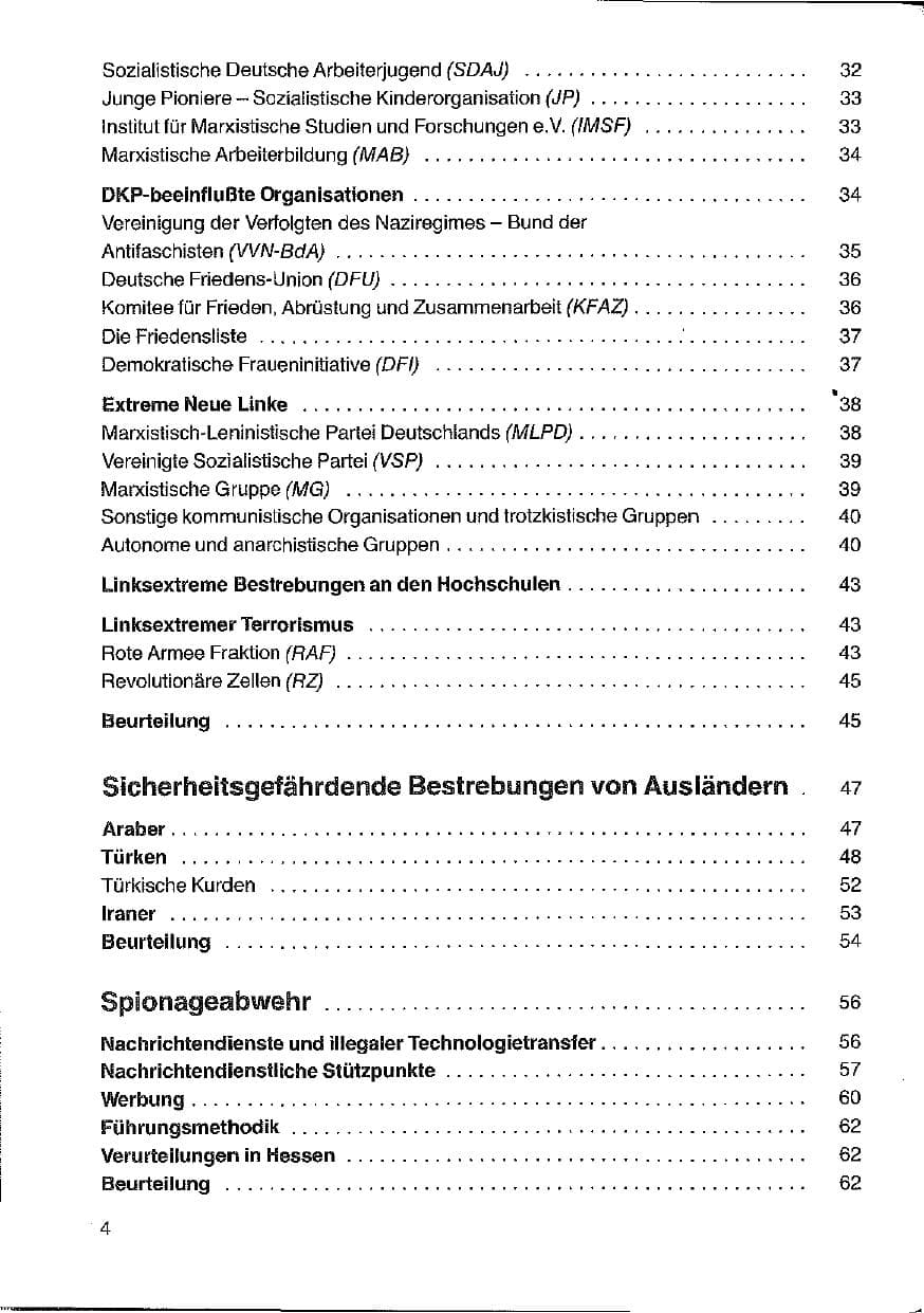 Seite 5 des Verfassungsschutzbericht 1988 Hessen