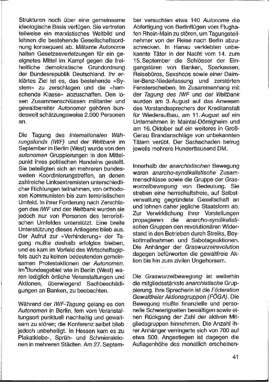 Seite 41 des Verfassungsschutzbericht 1988 Hessen