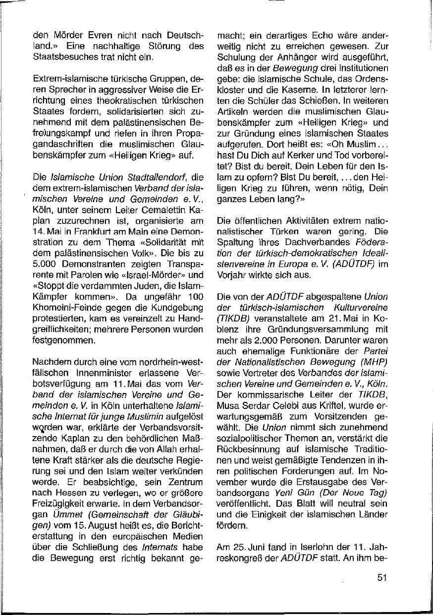 Seite 51 des Verfassungsschutzbericht 1988 Hessen