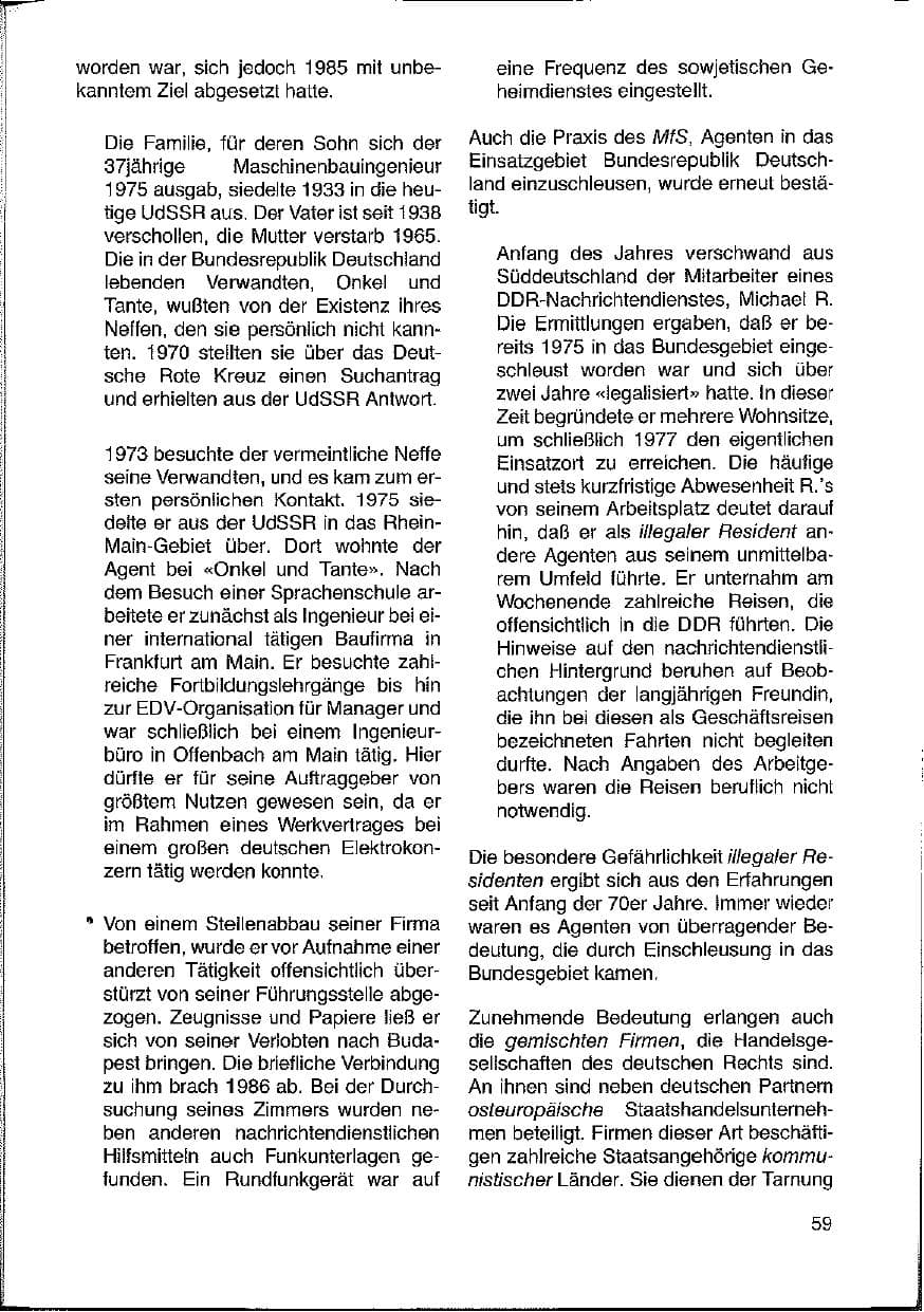 Seite 59 des Verfassungsschutzbericht 1988 Hessen