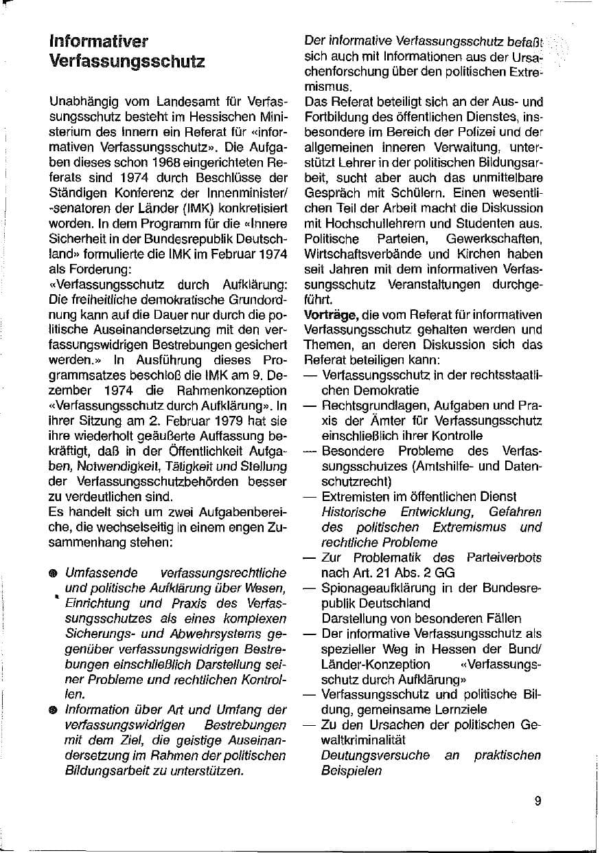 Seite 10 des Verfassungsschutzbericht 1988 Hessen