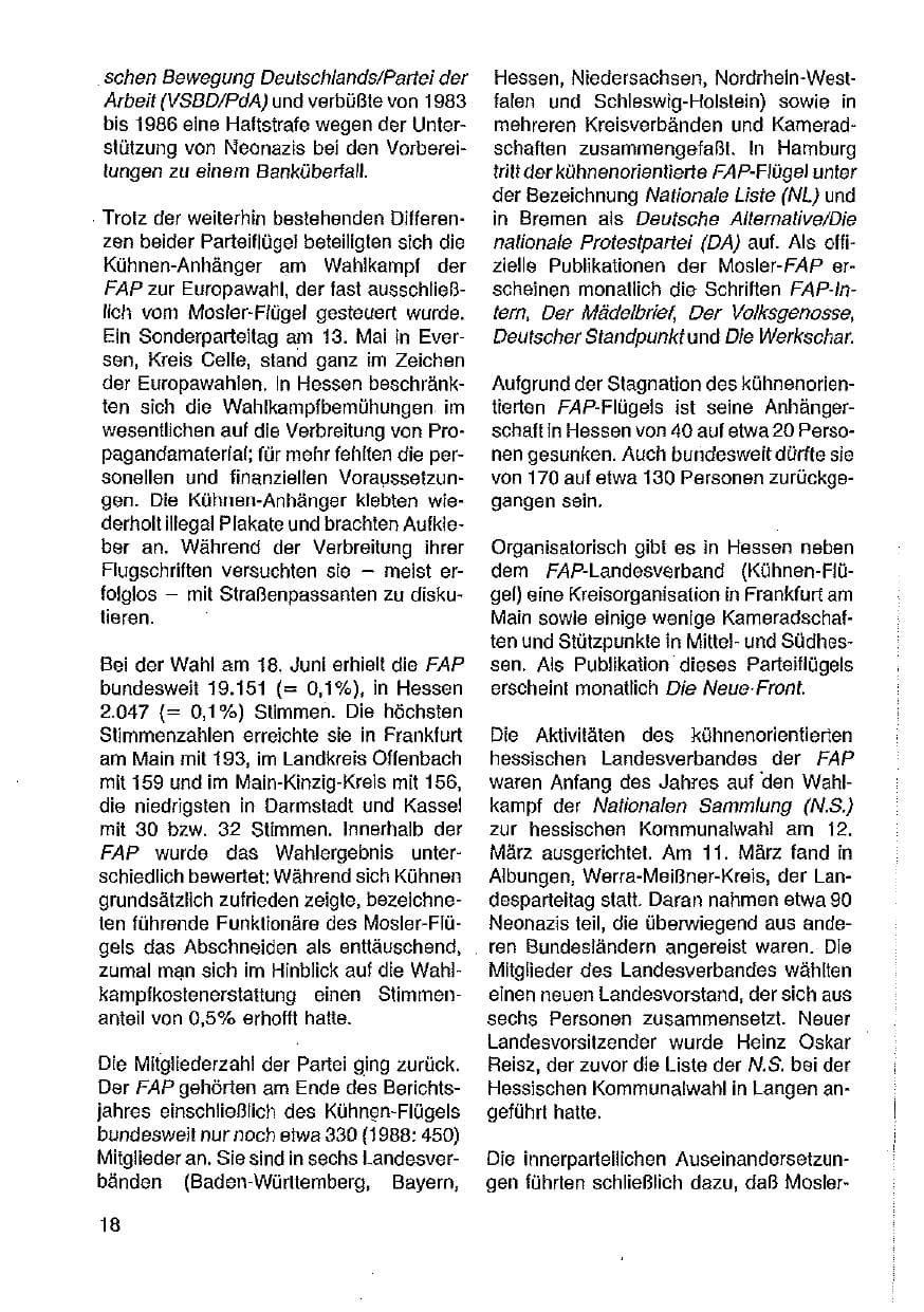 Seite 19 des Verfassungsschutzbericht 1989 Hessen