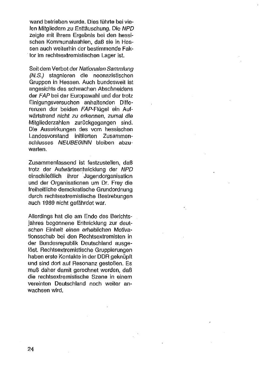 Seite 25 des Verfassungsschutzbericht 1989 Hessen