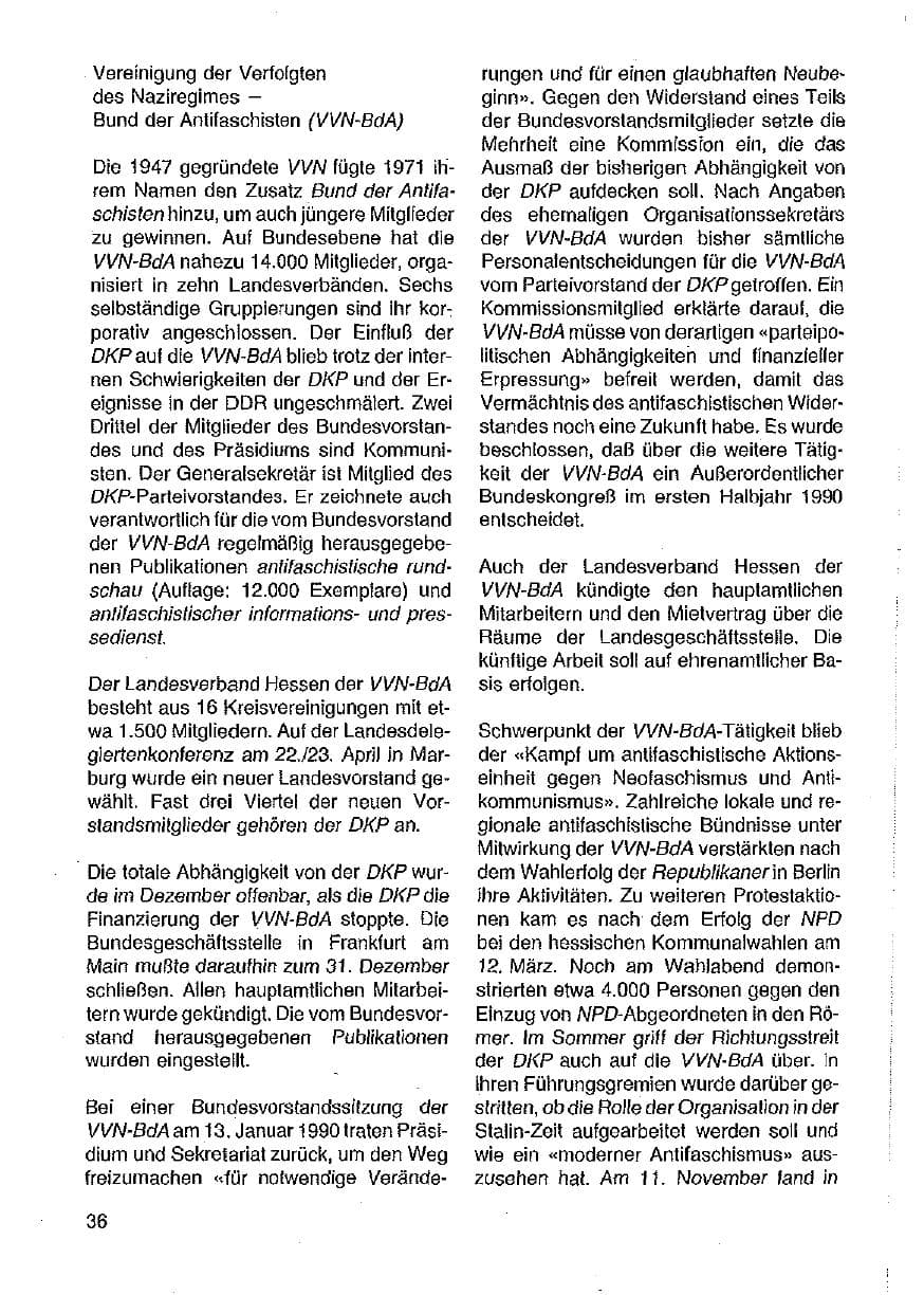 Seite 37 des Verfassungsschutzbericht 1989 Hessen