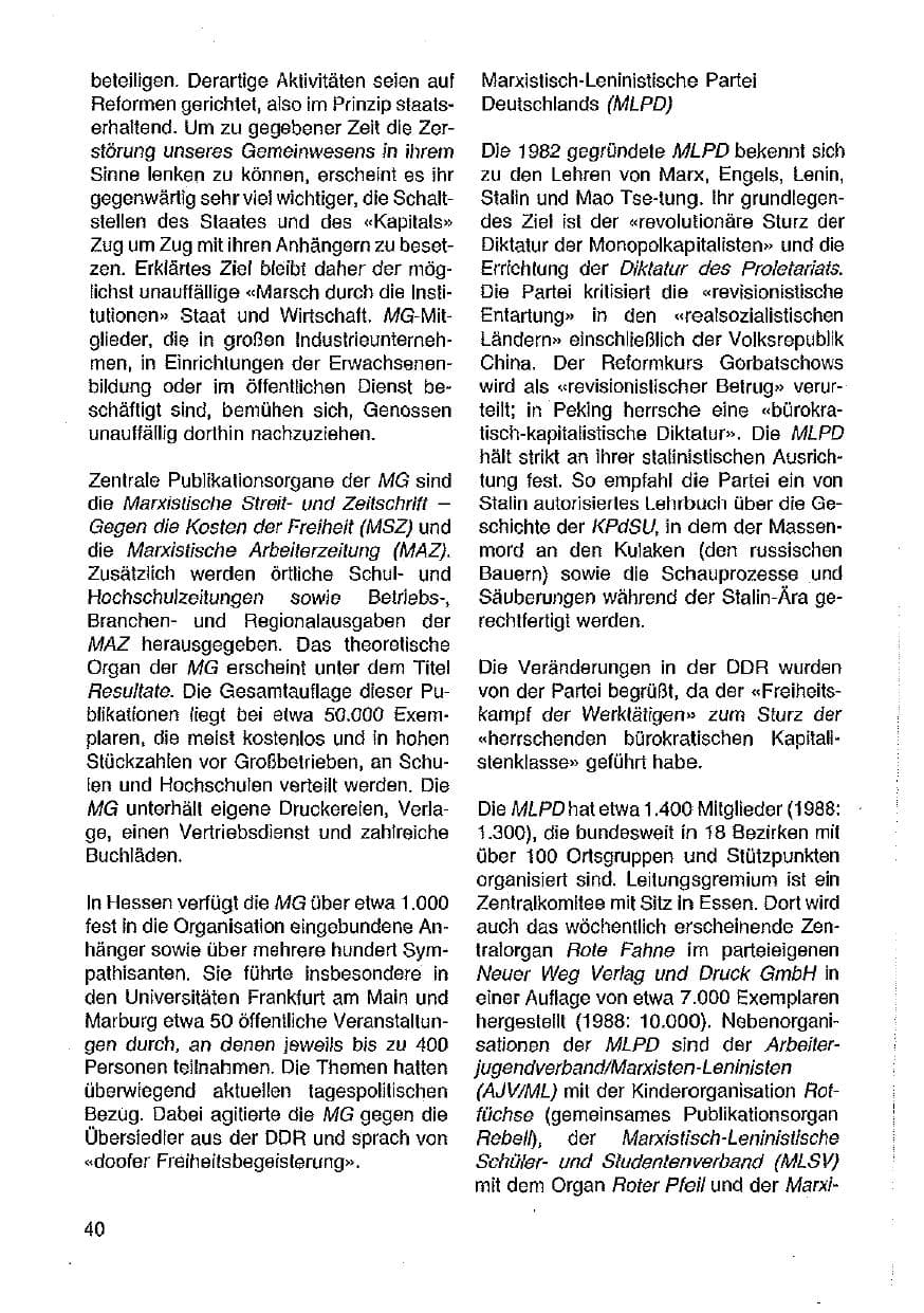 Seite 41 des Verfassungsschutzbericht 1989 Hessen