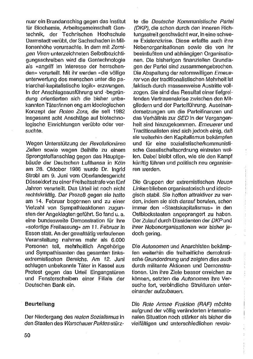 Seite 51 des Verfassungsschutzbericht 1989 Hessen
