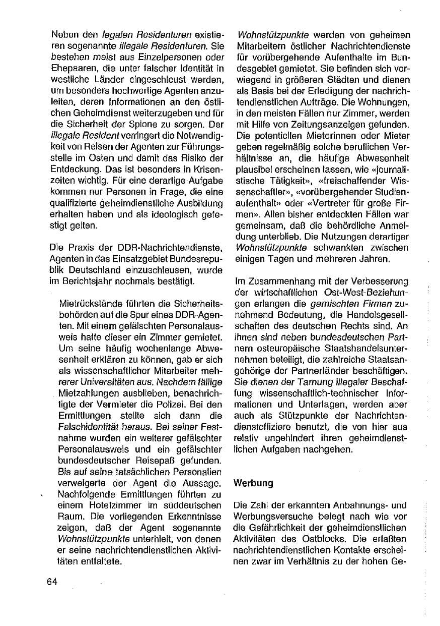Seite 65 des Verfassungsschutzbericht 1989 Hessen