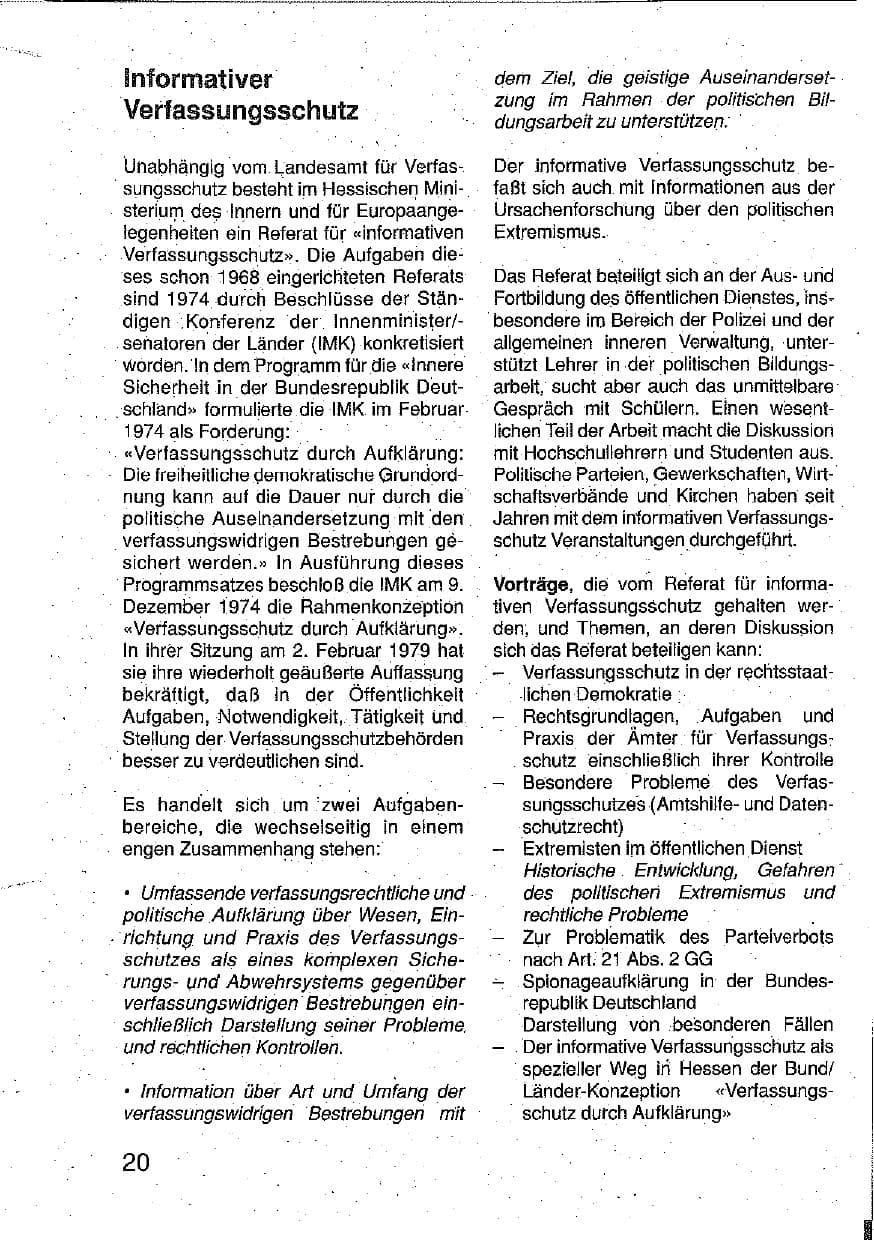 Seite 21 des Verfassungsschutzbericht 1990 Hessen