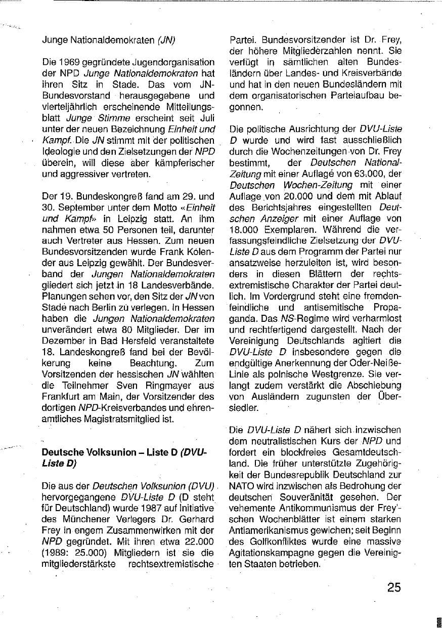 Seite 26 des Verfassungsschutzbericht 1990 Hessen