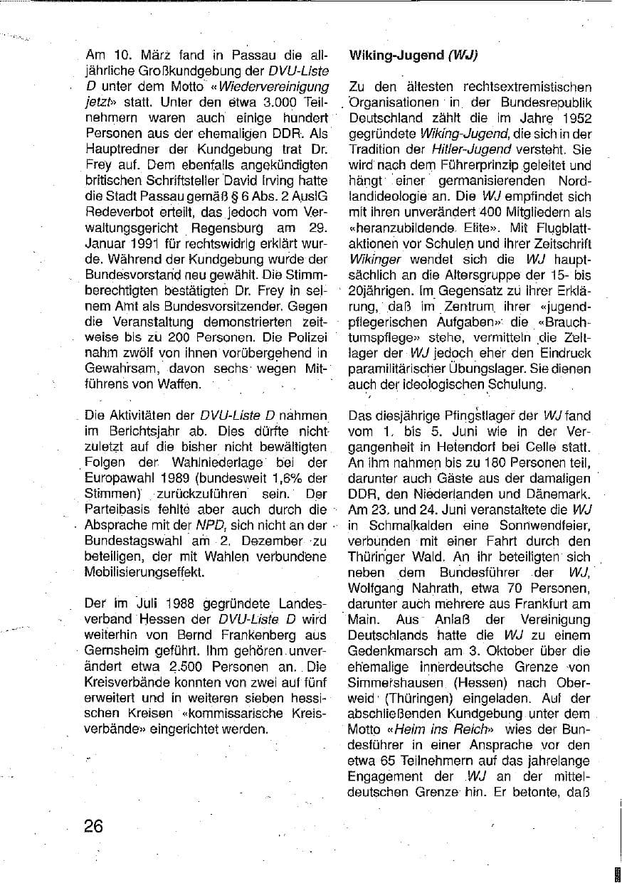 Seite 27 des Verfassungsschutzbericht 1990 Hessen