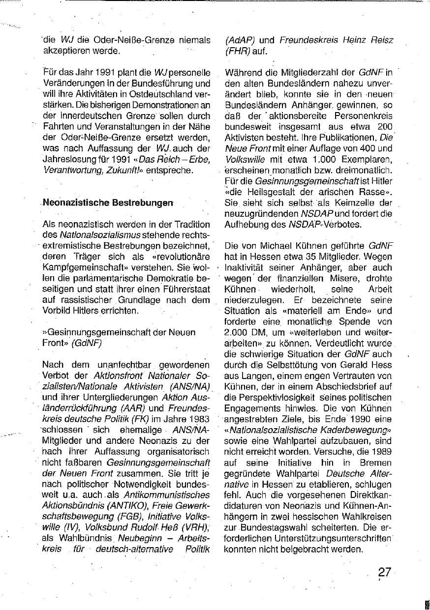 Seite 28 des Verfassungsschutzbericht 1990 Hessen