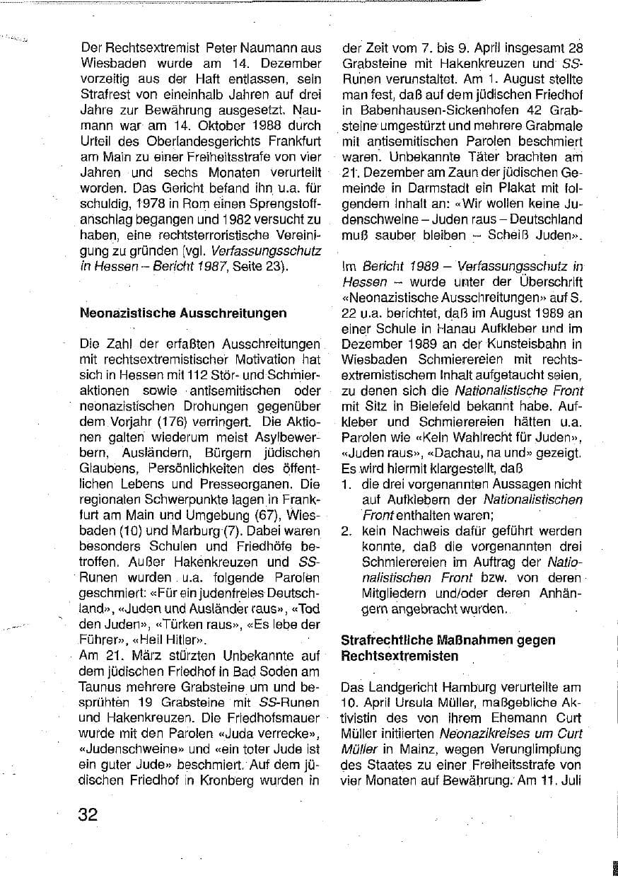 Seite 33 des Verfassungsschutzbericht 1990 Hessen