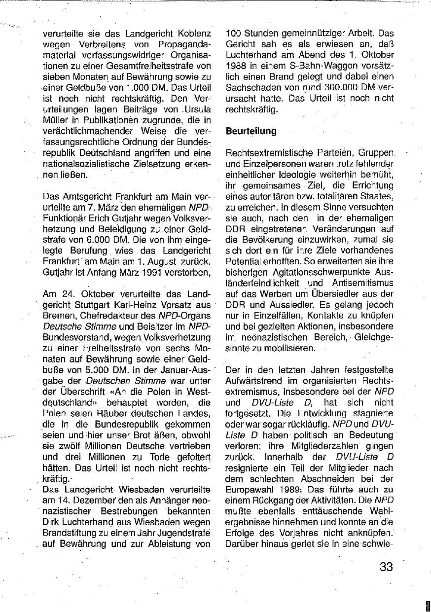 Seite 34 des Verfassungsschutzbericht 1990 Hessen