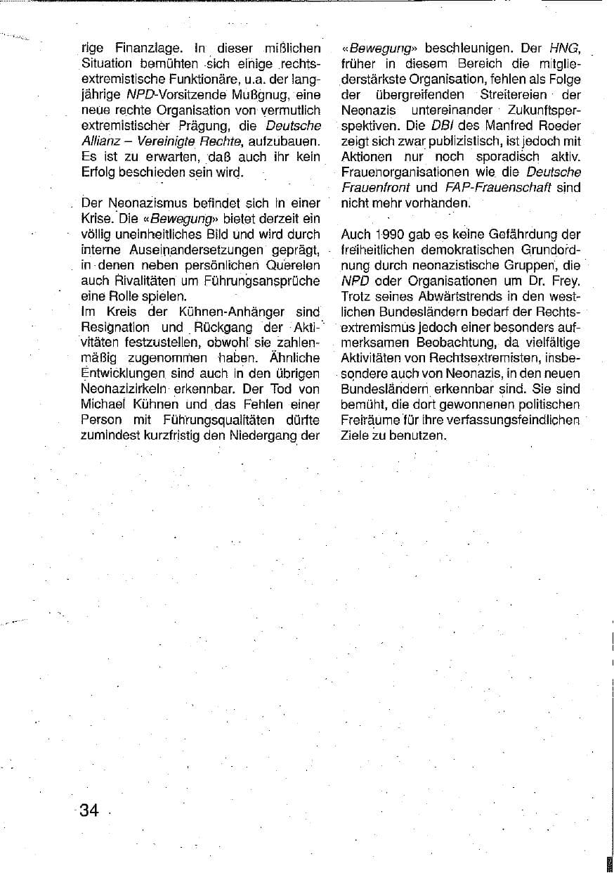 Seite 35 des Verfassungsschutzbericht 1990 Hessen