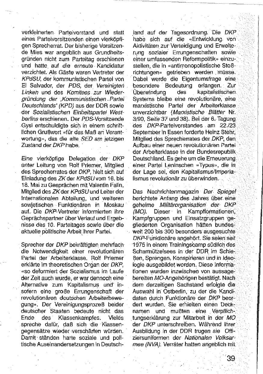 Seite 40 des Verfassungsschutzbericht 1990 Hessen