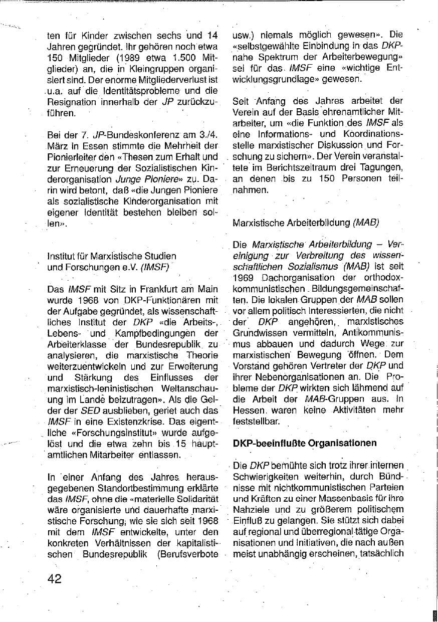 Seite 43 des Verfassungsschutzbericht 1990 Hessen