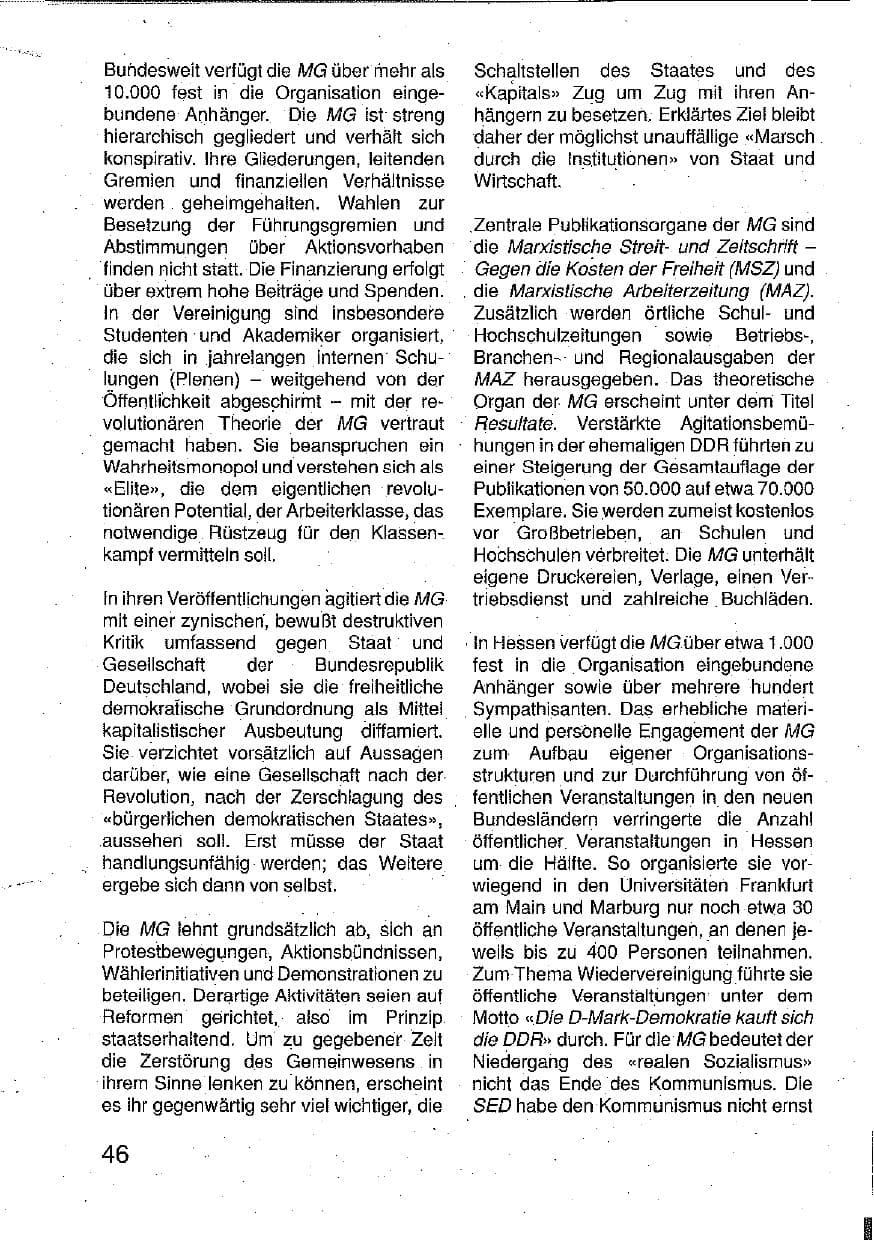 Seite 47 des Verfassungsschutzbericht 1990 Hessen