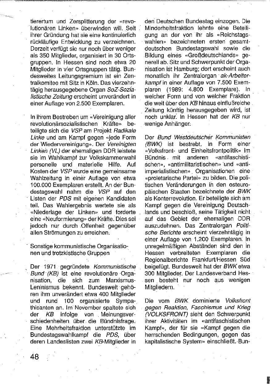 Seite 49 des Verfassungsschutzbericht 1990 Hessen
