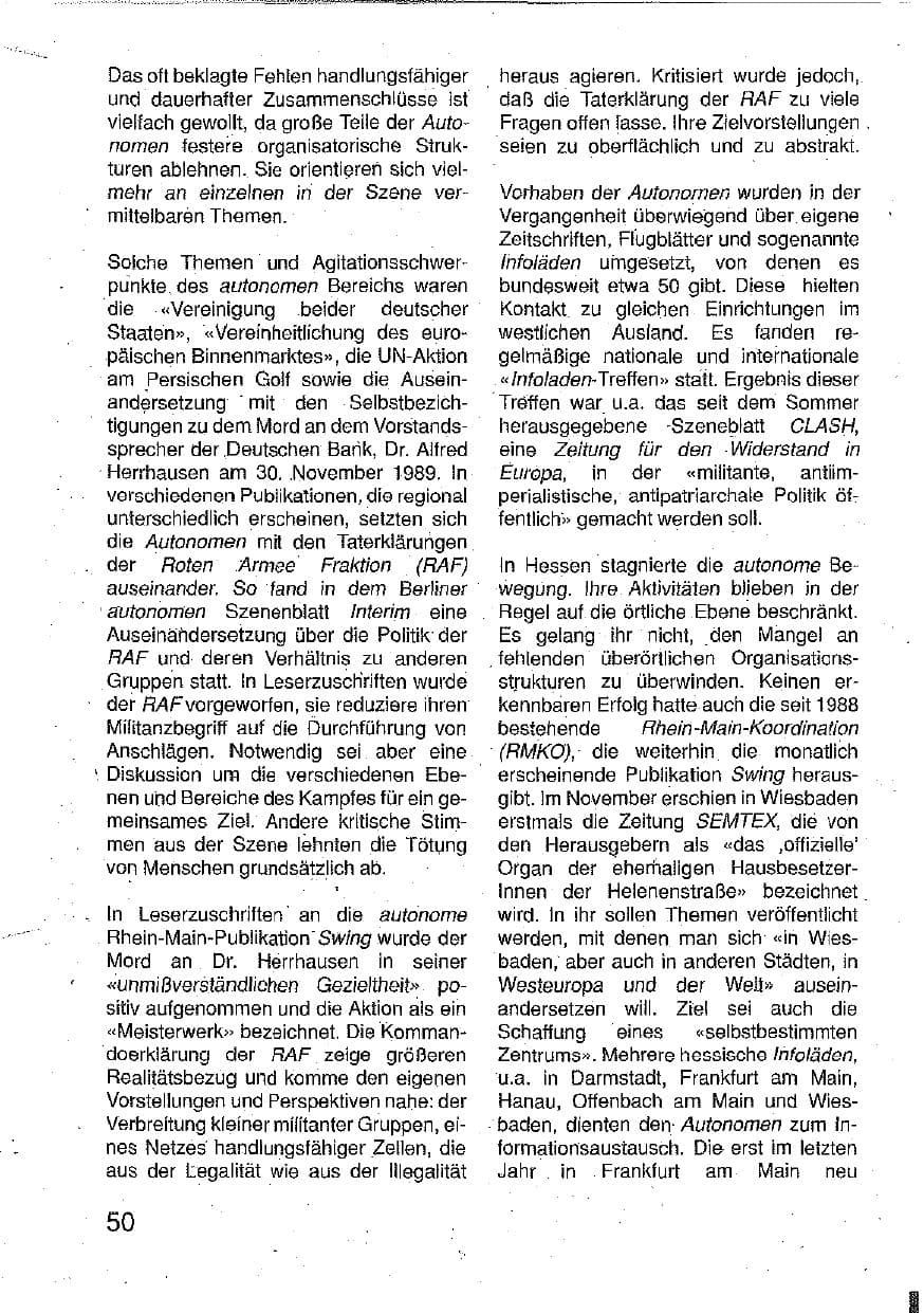 Seite 51 des Verfassungsschutzbericht 1990 Hessen