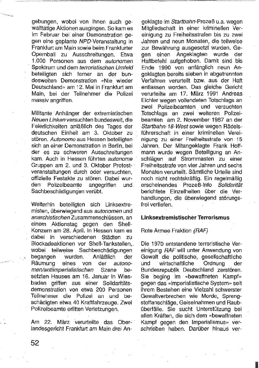Seite 53 des Verfassungsschutzbericht 1990 Hessen