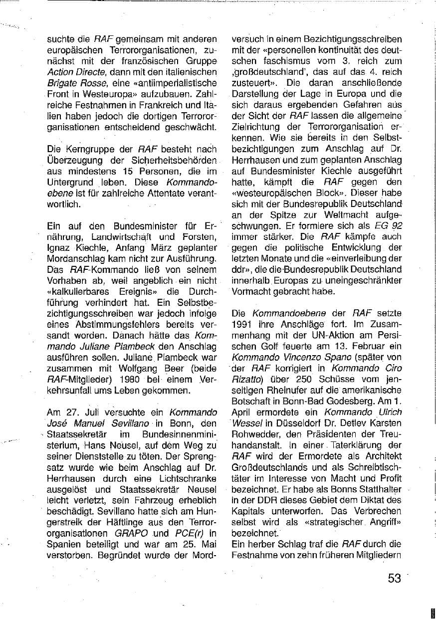Seite 54 des Verfassungsschutzbericht 1990 Hessen