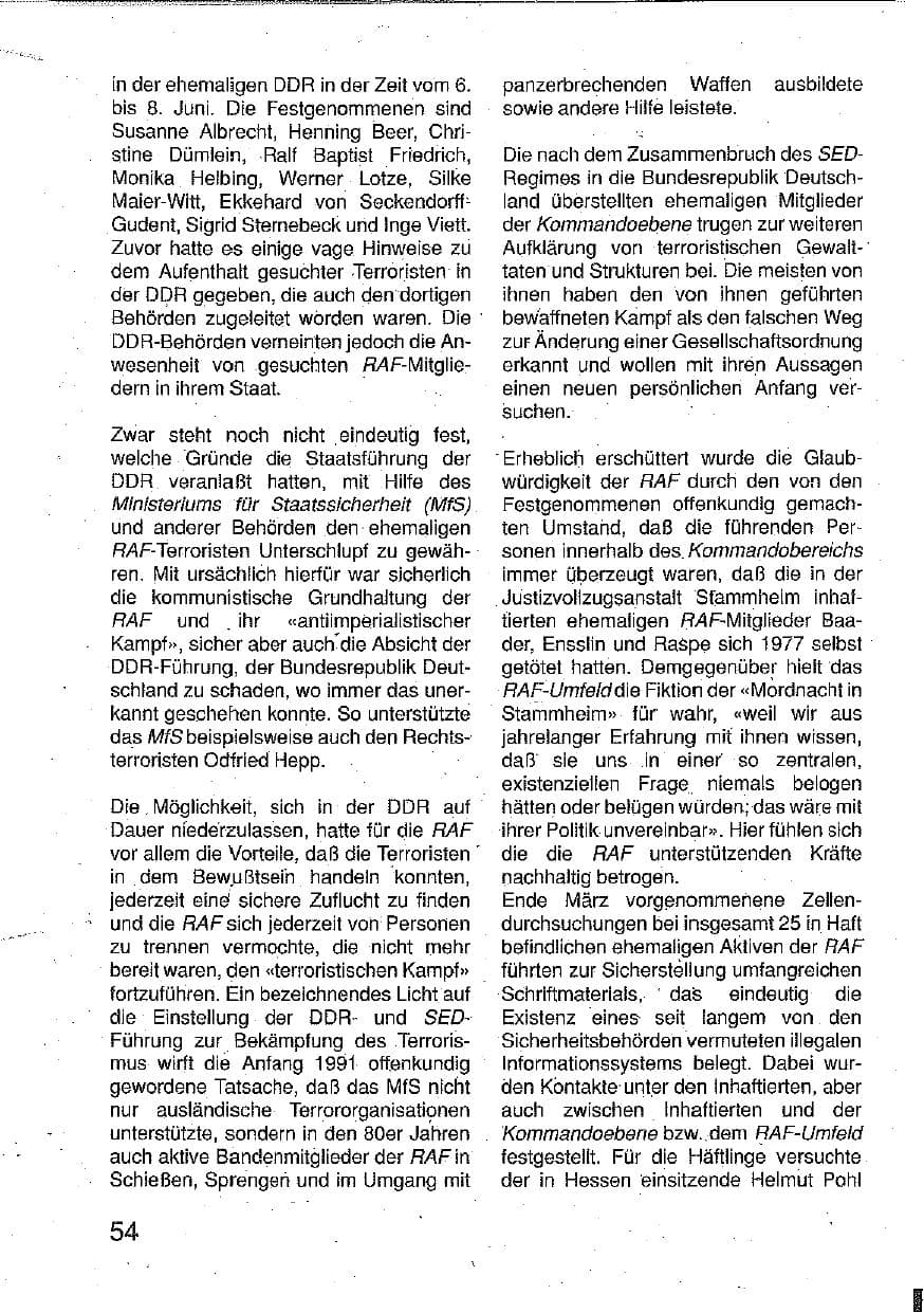 Seite 55 des Verfassungsschutzbericht 1990 Hessen